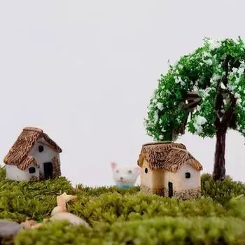 1/4 шт. Миниатюрная фигурка для дома, садовый аксессуар для фей, украшение для дома, мультяшное животное, строительная статуя, ремесло из смолы A3