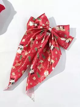 1/4 шт. Модные рождественские заколки-банты из ленты с принтом, заколки для волос для женщин, девочек, аксессуары для волос для вечеринок
