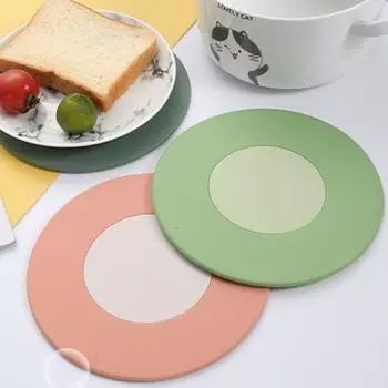 1/4 шт. настольные изоляционные прокладки, нескользящие, устойчивые к высоким температурам, соответствующие цветам, защита стола, горячая кастрюля, плита, изолированный коврик светло-зеленый