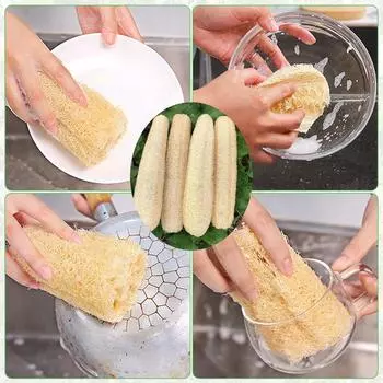 1/4 шт. натуральная губка из люфы для отшелушивания кожи, скраб для тела для мужчин, женщин, взрослых, спа, красота, купание, ежедневный уход, губка для мытья посуды 1 Pack