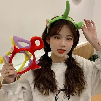 1/4 шт., обруч для волос с милым рисунком из мультфильма, плюшевые резинки для волос для девочек, головные уборы для мытья лица, аксессуары для волос