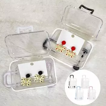 1/4 шт. Органайзер для ювелирных изделий на колесах, подвижный пластиковый мини-кейс на колесиках, ультра маленький, прозрачный, расширяемый, милый, разноцветный 1pcs