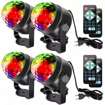 1-4 шт. переменный мигающий свет сценическая лампа с дистанционным управлением ЕС диско-шар лампы для дома комната вечеринки день рождения свадьба бар