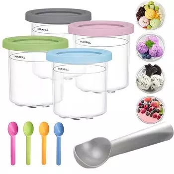 1/4 шт. пинты и крышки Creami для охладителя банок для мороженого Ninja, без бисфенола А синий