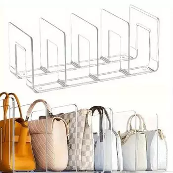 1/4 шт. Пластиковые разделители для клатчей, органайзеры для сумок, прозрачный дизайн, регулируемые разделители для хранения сумок 1pc