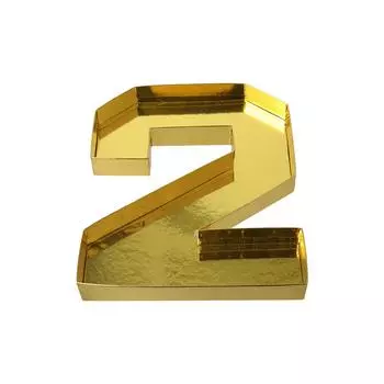 1/4 шт. Поднос-контейнер с цифрами, золотой, цифровой дизайн, тарелка для ужина, утолщенный картон, поднос для конфет, закусок, 24,5x21x3 см