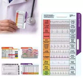 1/4 шт. прозрачные ЭКГ-калибры, контрольные значки, удостоверения личности, водонепроницаемые износостойкие мини-линейки для интерпретации ЭКГ A
