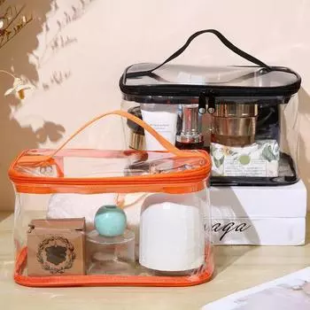 1/4 шт. прозрачные сумки для хранения игрушек с ручкой на молнии, большая вместимость, водонепроницаемый прозрачный органайзер для хранения, косметички 1pc чёрный