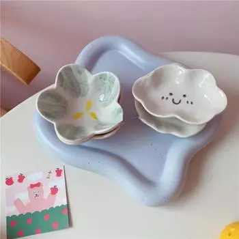 1/4 шт. японские милые цветы облака улыбающееся лицо жареное яйцо маленькая миска для соуса томатная тарелка кухонные принадлежности