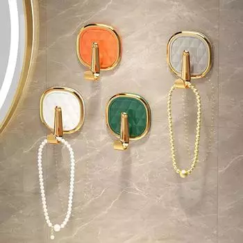 1/4 шт. Роскошные настенные крючки без проколов, прочная липкая вешалка для одежды, сумка для полотенец, органайзер для кухонной двери, простая установка 1PCS