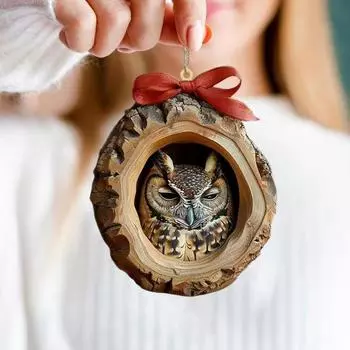 1/4 шт. Рождественские украшения в виде животных, 2D, плоские акриловые украшения в виде совы, подвесные украшения в виде лесных животных D