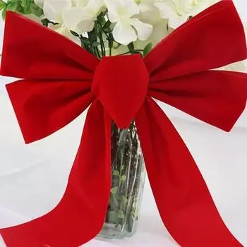 1/4 шт. Рождественский бант, красный бархатный бант, украшение на елку, большой венок, бант, настенный декор, украшение на Новый год, рождественскую вечеринку 27cm