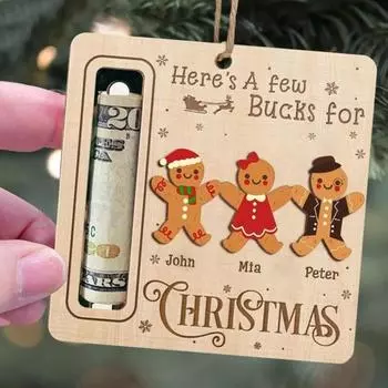 1/4 шт. Рождественский держатель для денег Снеговик Санта Пряничный человечек зажим для денег Подарочный держатель для денег C