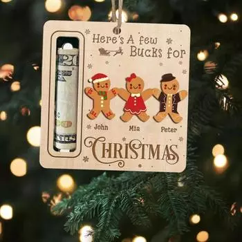 1/4 шт. Рождественский держатель для денег Снеговик Санта Пряничный человечек зажим для денег Подарочный держатель для денег Рождественская елка подвесное украшение для домашнего декора C