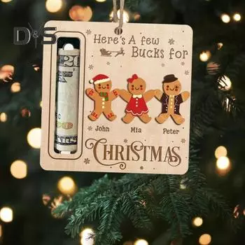1/4 шт. Рождественский держатель для денег Снеговик Санта Пряничный человечек зажим для денег Подарочный держатель для денег Рождественская елка подвесное украшение для домашнего декора C