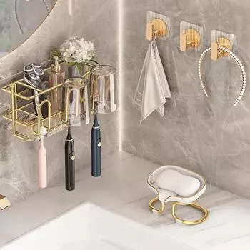1/4 шт. самоклеящиеся настенные крючки акриловые крючки для ванной комнаты для подвешивания водонепроницаемый роскошный клейкий крючок держатель для полотенец аксессуары для дома 1pc золотой