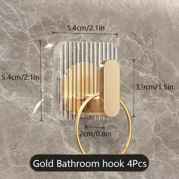 1/4 шт. самоклеящиеся настенные крючки акриловые крючки для ванной комнаты для подвешивания водонепроницаемые Lu 1pc золотой
