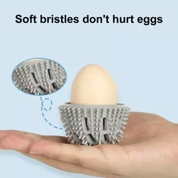 1/4 шт. Силиконовая щетка для мытья яиц, очиститель для мытья яиц пищевого класса, щетки для мытья яиц, легко очищаются, можно мыть в посудомоечной машине, противоскользящий инструмент для чистки яиц зелёный