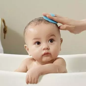 1/4 шт. Синяя мягкая резиновая шапочка для шампуня с рисунком динозавра, с защитой ушей, водонепроницаемая, и принадлежности для душа для детей