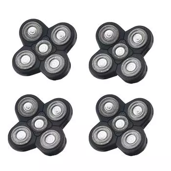 1/4 шт., сменная бритвенная головка, электробритва 5D, независимо 5 резаков, плавающая головка, водонепроницаемое лезвие из нержавеющей стали