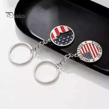 1/4 шт. Сохраните Америку великой снова, брелок в форме креста Богини с узором флага США, металлический брелок для политических энтузиастов A