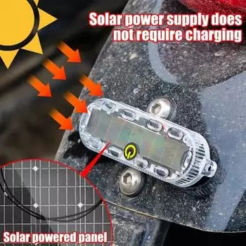 1-4 шт. Солнечный предупреждающий фонарь для автомобиля, предупреждающий задний фонарь для предотвращения столкновений, светодиодный фонарь для мотоцикла, электромобиля, мигающий задний фонарь для автомобиля