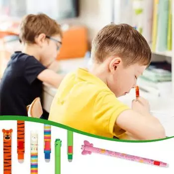 1/4 шт. стираемые гелевые ручки с 0,7 мм стержнем в форме мультяшных животных, гладкие пишущие чернила, чувствительные к температуре, стираемые нейтральные ручки A