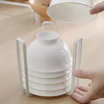 1/4 шт. сушилки для посуды держатели для тарелок прочная конструкция легко чистить прочные металлические стойки для хранения мисок Dying Display 1pc чёрный