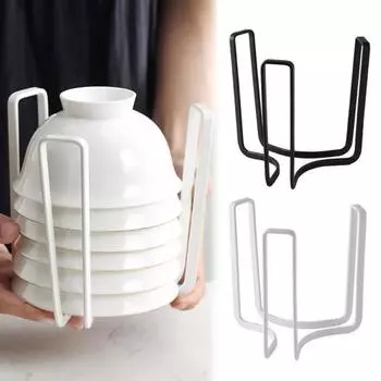 1/4 шт. сушилки для посуды держатели для тарелок прочная конструкция легко чистить прочные металлические стойки для хранения мисок Dying Display 1pc чёрный