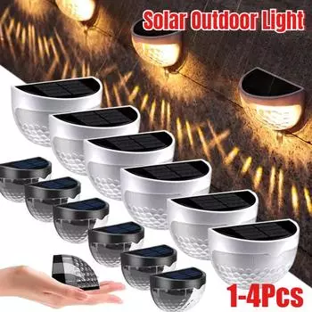 1-4 шт. светодиодный солнечный светильник, настенные уличные светильники, энергетические садовые светильники, водонепроницаемый солнечный светильник для ограждения, рождественское украшение, гирлянда A-1PC