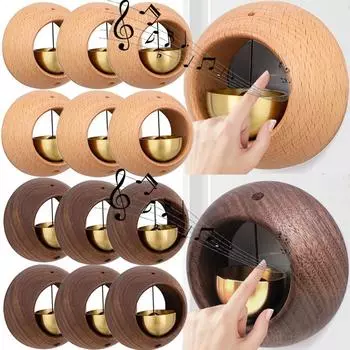 1/4 шт., твердый деревянный дверной звонок, магнитный, эстетичный, латунный, колокольчики, беспроводной, дверной звонок, входная дверь, подвесные подвески, декор