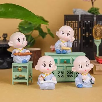 1/4 шт., украшение из смолы, красочные скульптуры маленького монаха, милые статуи монаха из смолы для украшения домашнего стола E