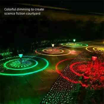 1-4 шт. в упаковке, солнечные светильники для дорожек, водонепроницаемые, круглые, с рисунком на земле, свет для садовой дорожки во дворе 1Pack