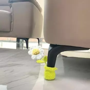 1/4 шт., вязаный крючком цветок, чехол на ножку стула, ручная работа, вязание белого цветка, универсальный мебельный диван 1pc