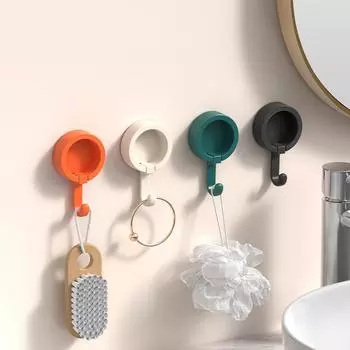 1/4 шт. вращающиеся крючки, прочный клей, прилипающий к стене, кухонный милый крючок, бесшовный липкий крючок без удара, держатель для ключей, органайзер для ванной комнаты, стойка 1PCS оранжевый