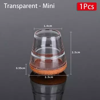 1/4 шт. Защитные чехлы для пола, Защитные накладки на ножки стула, ПВХ, Накладки на ножки мебели, Чехлы на ножки стула 1Pcs Clear Mini