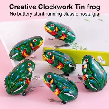 1/4 шт. заводная игрушка в виде животного ностальгическая винтажная детская взрослая заводная пружина металлическая прыгающая лягушка петух крыса кролик игрушка сувениры для вечеринки Frog