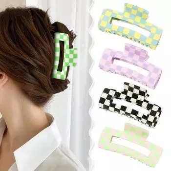 1/4 шт женские заколки для волос с сильной фиксацией, узор в клетку, заколки для волос, универсальные решетчатые аксессуары для волос