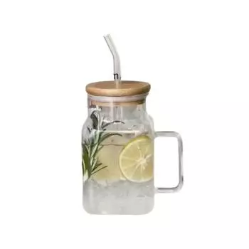 1/4 стакана объемом 17,4 унции/510 мл с бамбуковой крышкой и соломинкой, чашка для кофе со льдом, летний набор для вина, подарок на день рождения, подходит для кафе 501-600ml