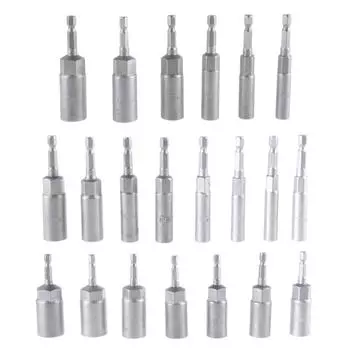 1/4inch Wrench Bit Sockets Set Long Impacts Drill Sockets Adapter Drill Bit Extension Sockets Adapters for Electric