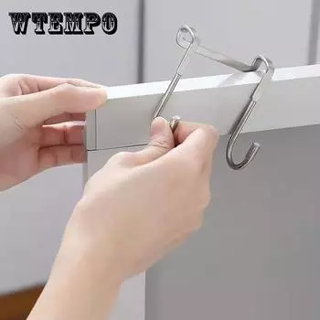 1/4PCS 304 Нержавеющая сталь Бытовой крюк Дверь Назад Крюк Кухонный шкаф Дверь Задняя подвесная U-образный сильный крючок Для полотенец Кухонные крючки Кухня 1pc