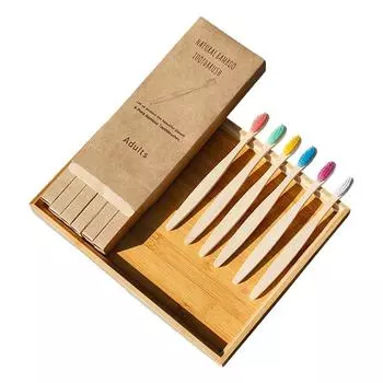 1~4PCS Adult Toothbrush Eco-friendly Durable Sustainable Bamboo Products Eco-friendly Toothbrush Plastic-free Toothbrush