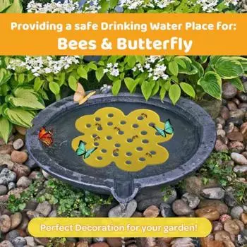 1/4Pcs Floating Bee Island Bee Watering Station Bright Color Lightweight Easy to Clean Reusable Garden Bee Insect Water Feeder