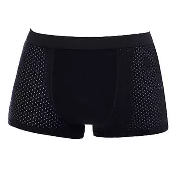 1/4PCS Men s Underwear Panties Men Bamboo Boxer Briefs Underpants Underwear Boxershorts Breathable Hombre Hole Sexy Shorts Lingerie Mesh Panties XL чёрный