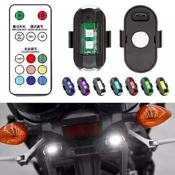 1-4PCS Motorcycle Lights Drone Strobe Light USB LED Anti-Collision Bike Aircraft Night Flying Mini Flashing Warning Signal Light
