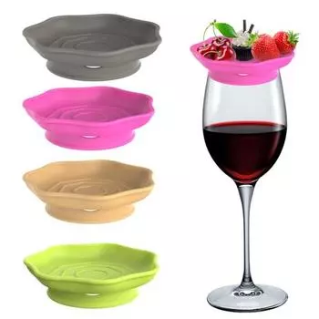 1/4шт силиконовый поднос для вина, бокал для закусок, набор многоразовых подставок для колбасных изделий, пищевой класс зелёный