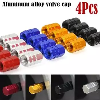 1/4piece Wheel Caps Theftproof Aluminum Alloy Car Wheel Tires Valves Tyre Stem Air valve Caps Airtight Cover Car Accessories чёрный