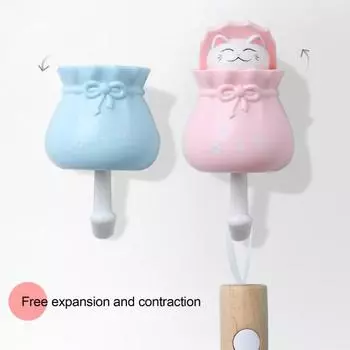 1/4шт настенные крючки крючки для кошек прочные несущие простые монтажные креативные клеевые милые крючки для домашних животных вешалки белый