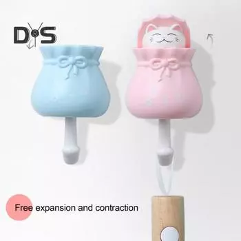 1/4шт настенные крючки крючки для кошек прочные несущие простые монтажные креативные клеевые милые крючки для домашних животных вешалки белый