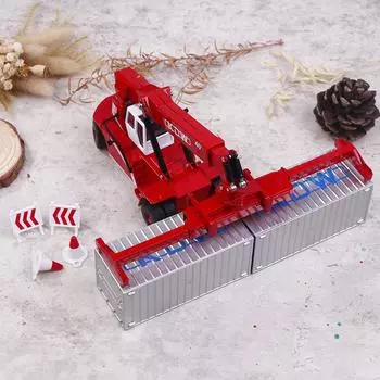 1:50 Alloy Container Crane Model Children Gift Simulation Engineering Cars Kids Gift Construction Vehicle Model Collection красный